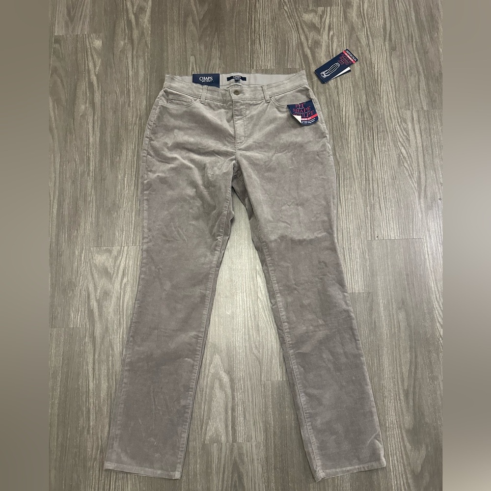 Chaps Women's Straight Leg Corduroy Jeans in Light Gray